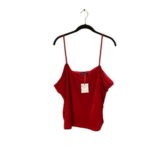 Pajamagram NWT women’s plus size 1X red velvet like tank top￼ - Picture 1 of 5